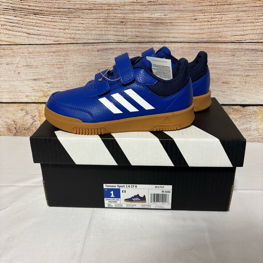 adidas Kids size 1 Tensaur Sport 2.0 Velcro Shoes